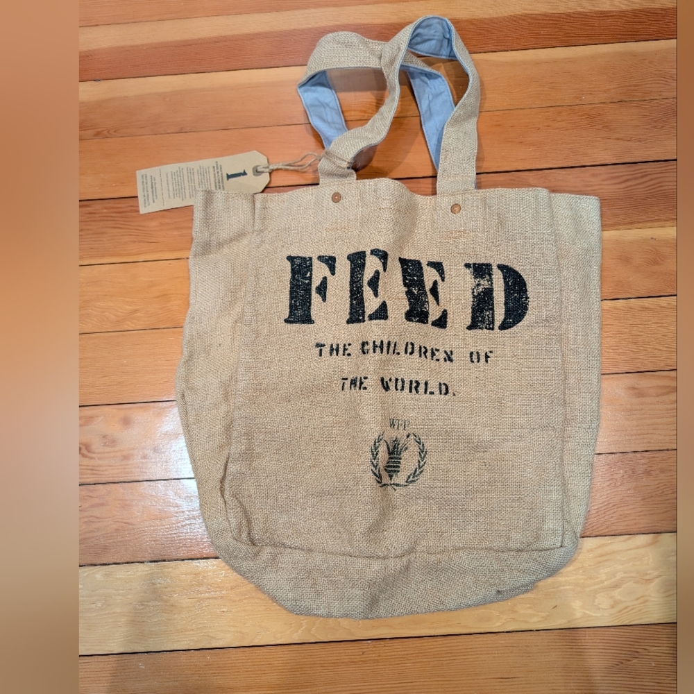 Reversible FEED Bag with Grey Purple Lining